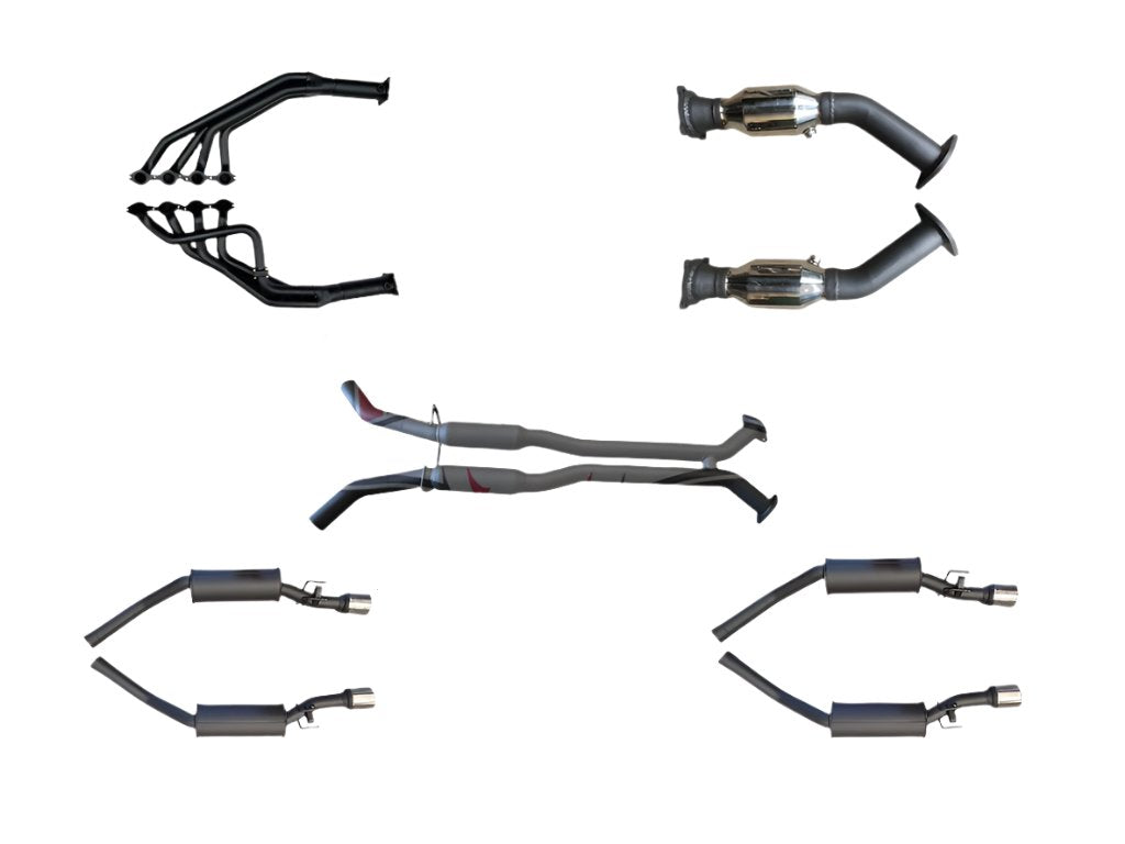 Manta | Twin 2.5in Full Exhaust System with Extractors Hotdog Muffler | HSV Maloo VY VZ 5.7L 6.0L V8 Ute 2002–2007