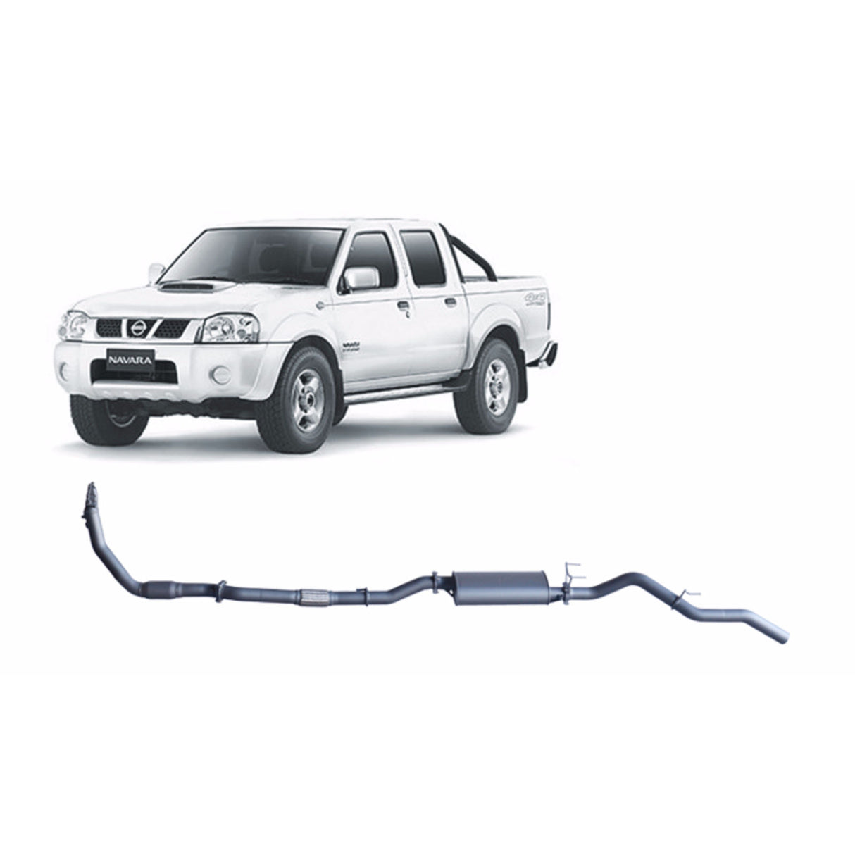 Redback Performance - Nissan Navara D22 3.0L (11/2001 - 12/2006) Exhaust "Cat & Muffler"