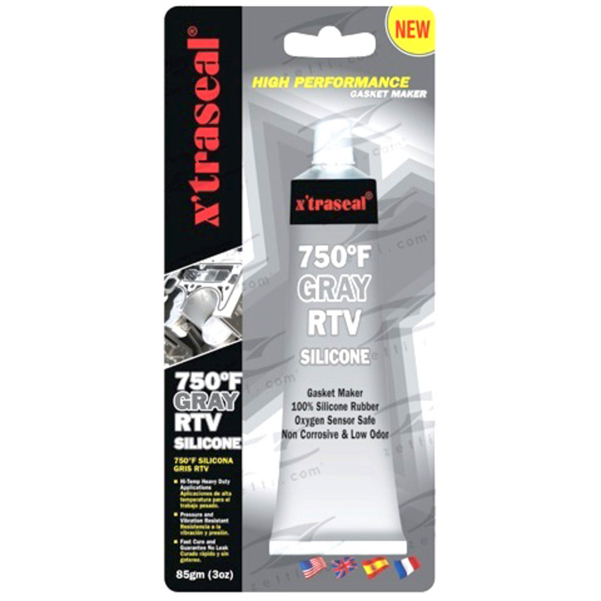 X'traseal Gasket Maker - 750F / 399C, Gray RTV Silicone, 85g, Oxygen sensor safe