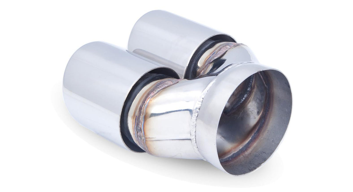 XFORCE - 3.5" Inch Inlet Twin 3.5" Inch Round Angle-Cut Tip (Single In, Twin Out)