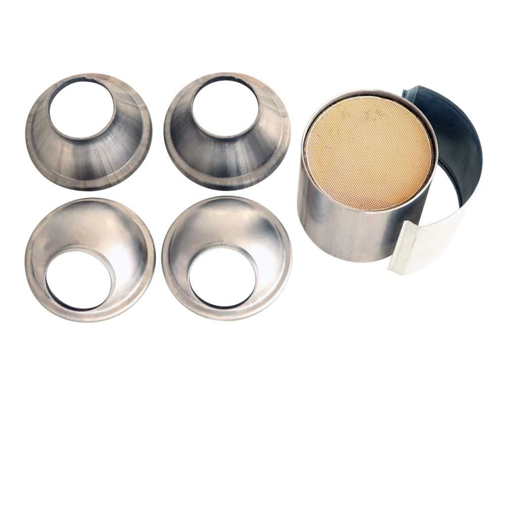 MSA - 2 Inch Catalytic Converter Euro MSA - 4 Ceramic Cat Round Universal With MSA - 4 x End Cones