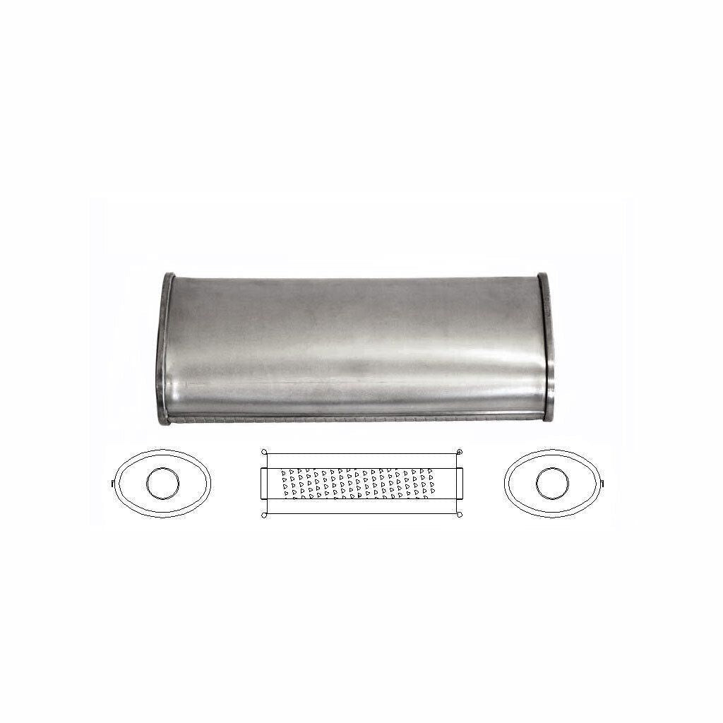MSA Universal Muffler - 2.25" Inch 5"x MSA Universal Muffler - 3" Oval 14" Long Glass