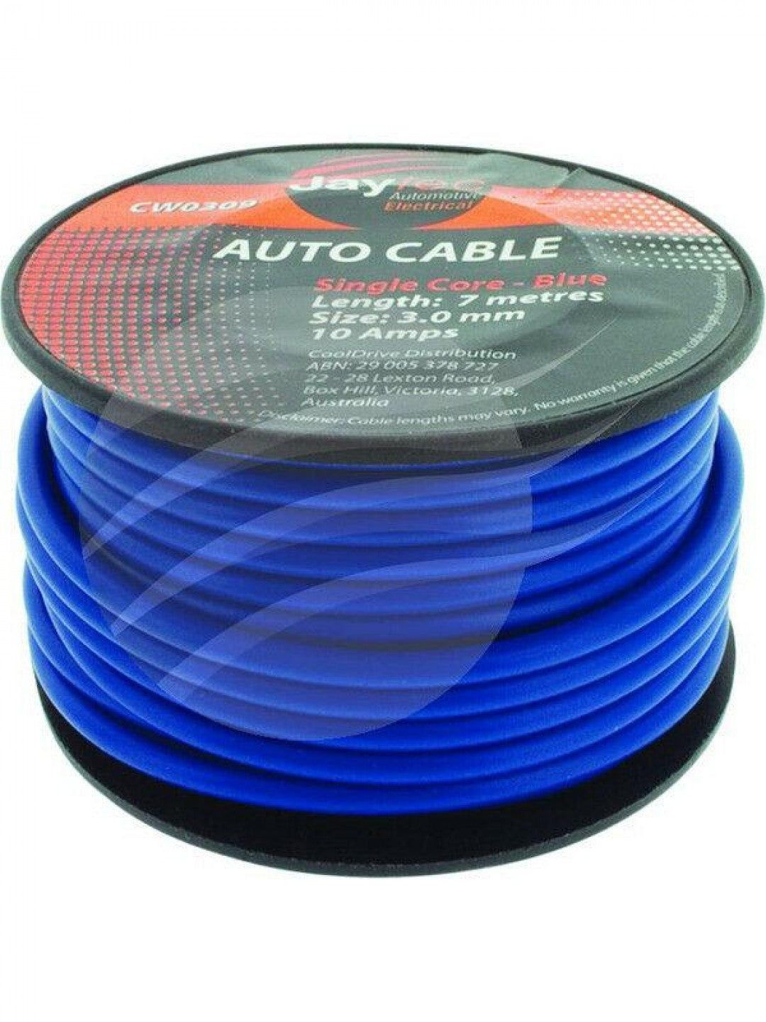 Jaylec - 3mm Single Core Cable Blue 7 Metres & 10 Amps