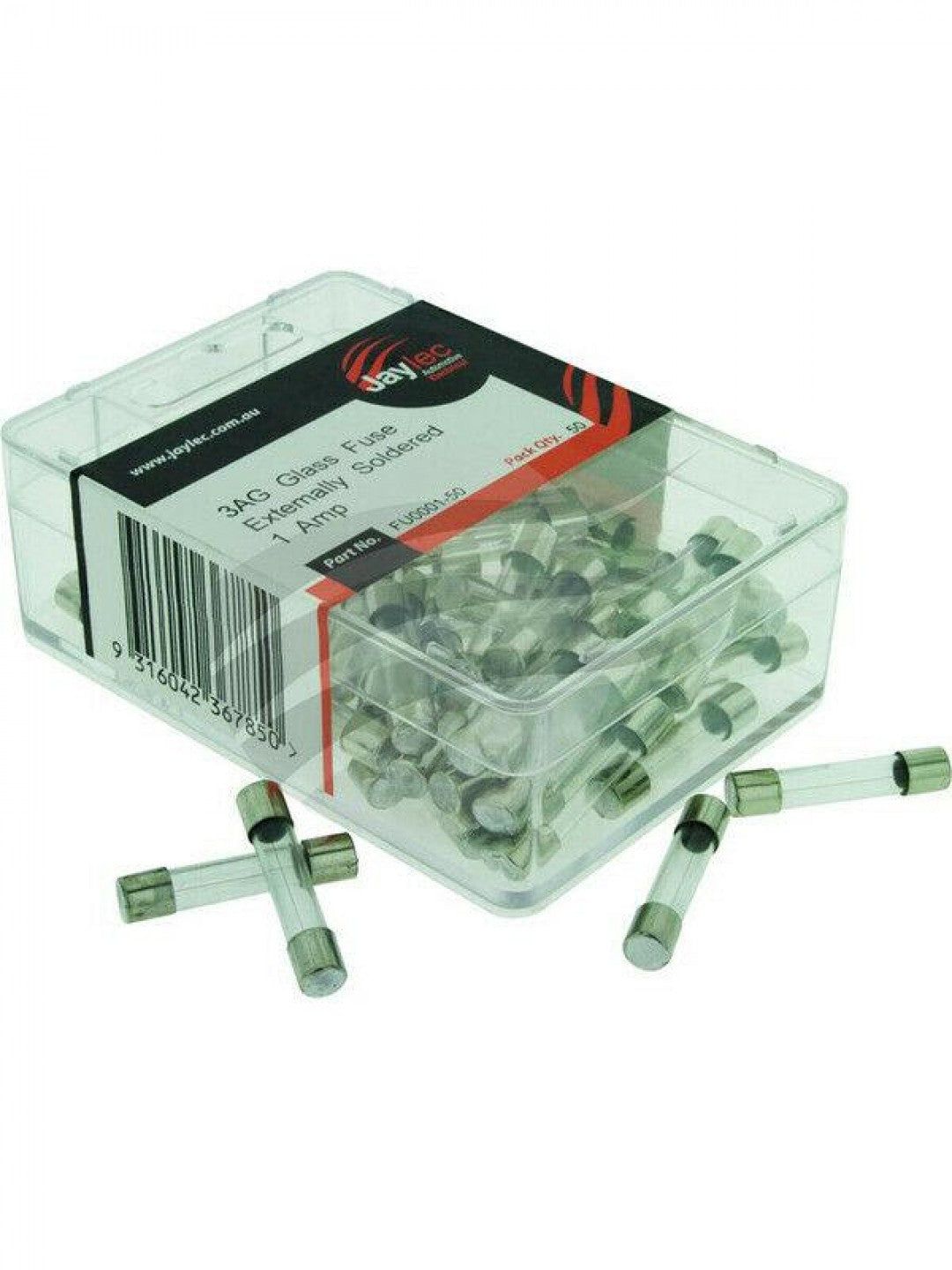 Jaylec - Pack Of 50 3Ag Glass Fuse 1 Amps Externally Soldered