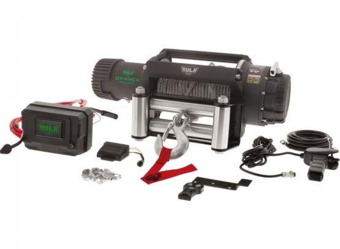 Hulk 4X4 - ELEC WINCH 12v PROFESSIONAL SERIES 9500lbs STEEL CABLE