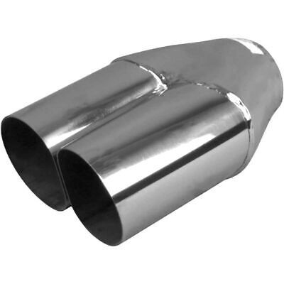 Exhaust Tip - 2 1/4" Inch (In) 2 1/4" Inch (Out) 203mm Long (Y Piece - Duel D Outlet)