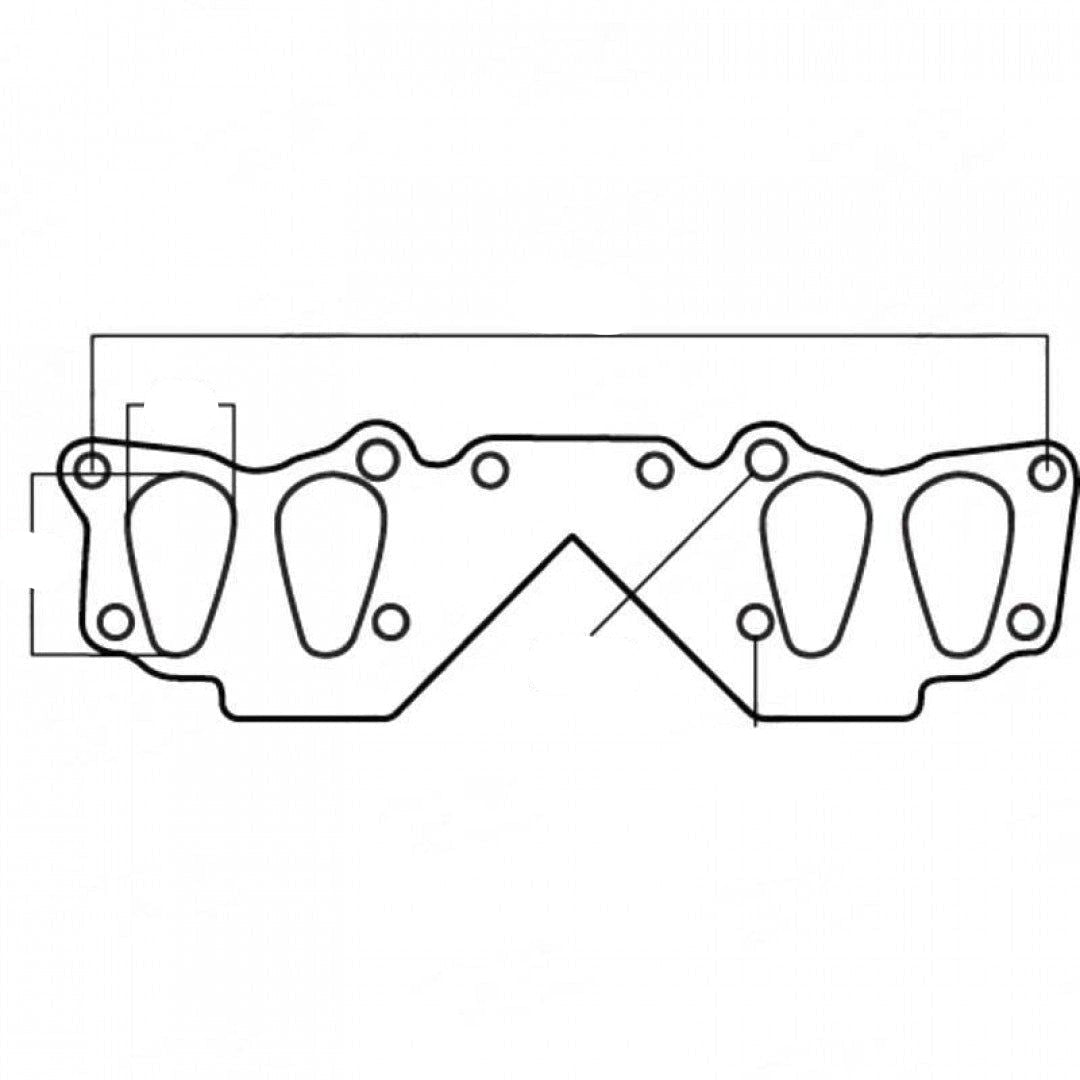 Toyota Hilux RN105, RN110 & RN130, Toyota 4Runner, Toyota Land Cruiser RJ70, Toyota Coaster Bus, Toyota 21R-C & 22R-EC, air injection, tear drop shape - Exhaust Manifold Gasket