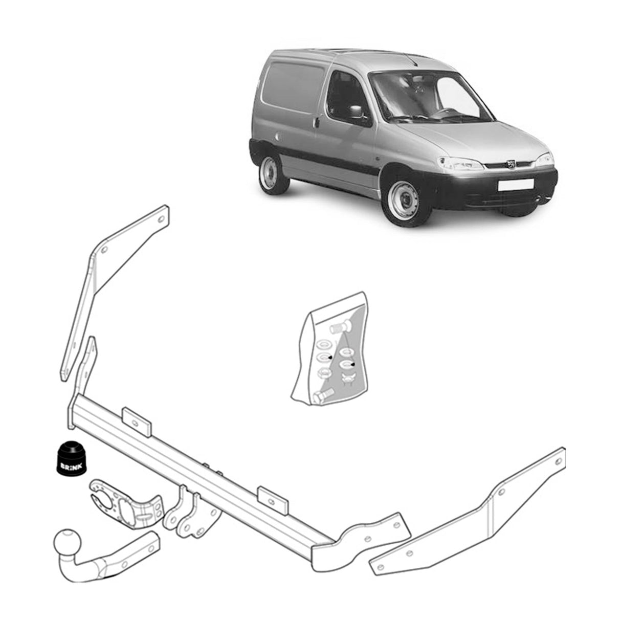 BRINK - Peugeot Partner (1996 - 2008), Citroen Berlingo (1996 - 2008) European Towbar