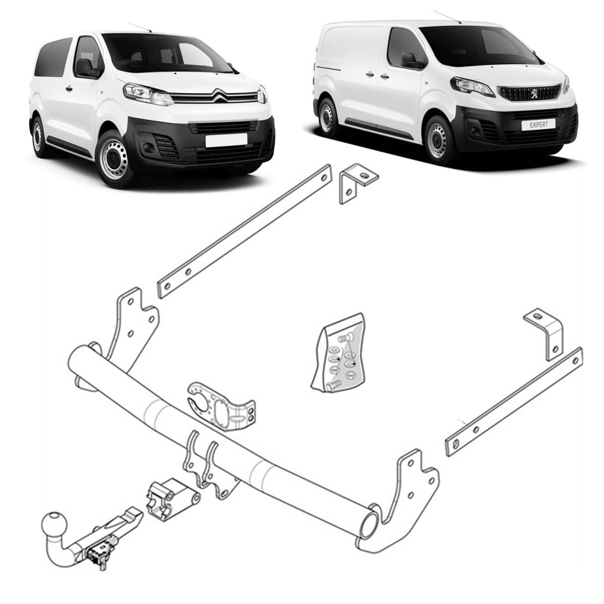 BRINK - Fiat Scudo (2008 - 2015), Peugeot Expert (2007 - 2016), Citroen Dispatch (2007 - 2016) European Towbar