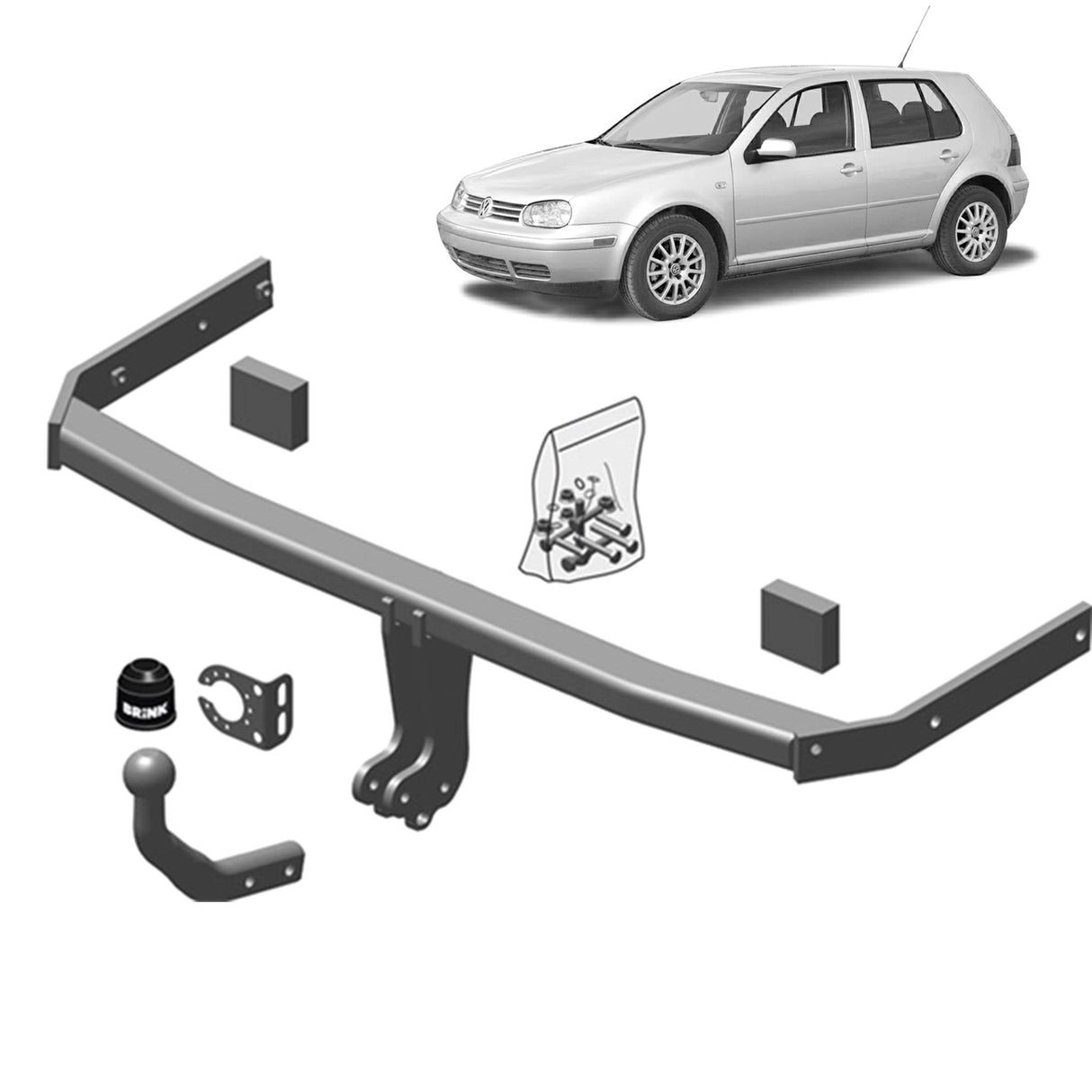 BRINK - Audi A3 (1997 - 2003), Volkswagen Golf (1997 - 2008), Volkswagen Bora (1998 - 2005) European Towbar