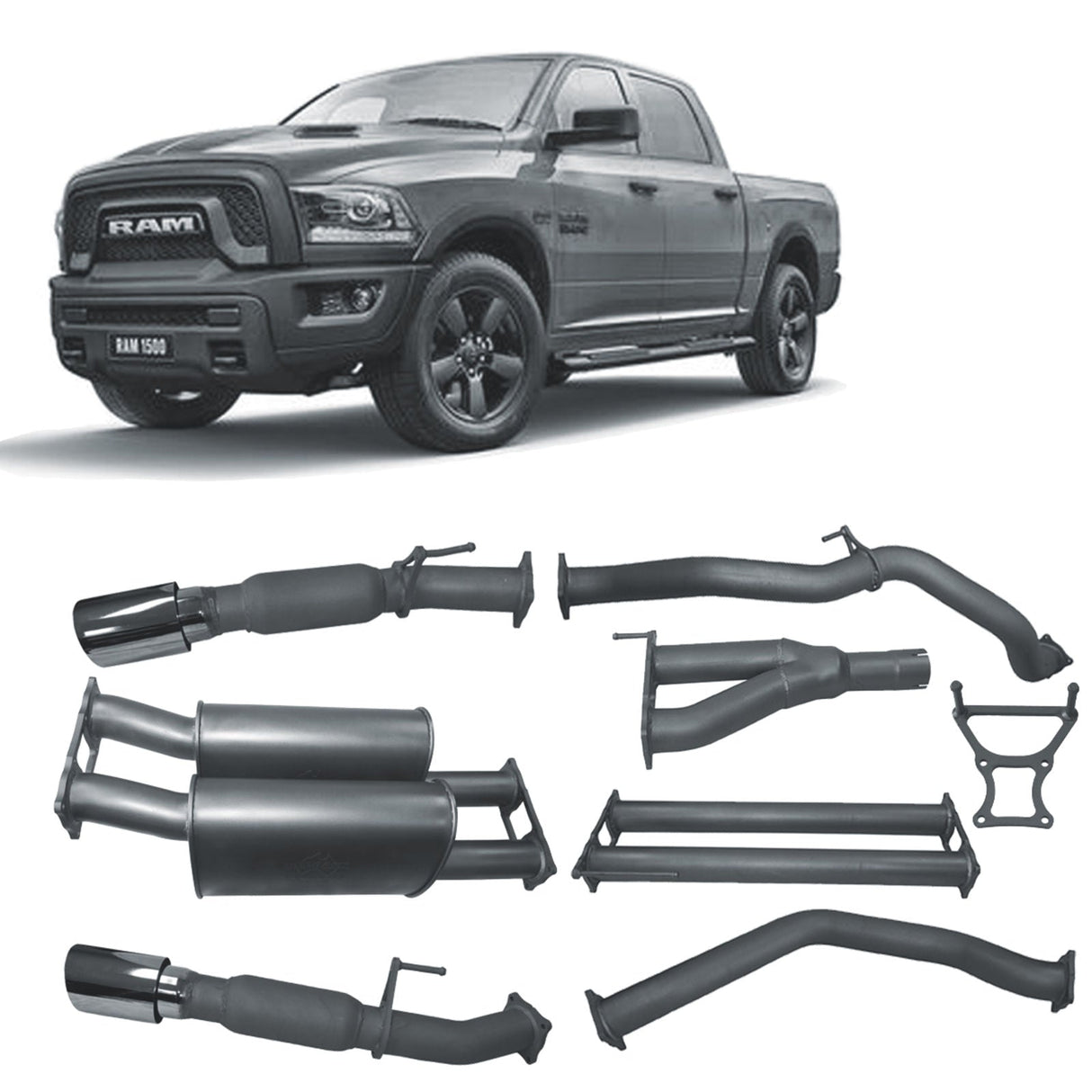 Redback Extreme Duty - RAM 1500 DS (2018 - On) 5.7L V8 Performance Exhaust