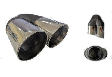 Exhaust Tip - 2.25" - 3" x 9" LONG TWIN IC ANGLE CUT RHS EXHAUST TIP (Mercury)
