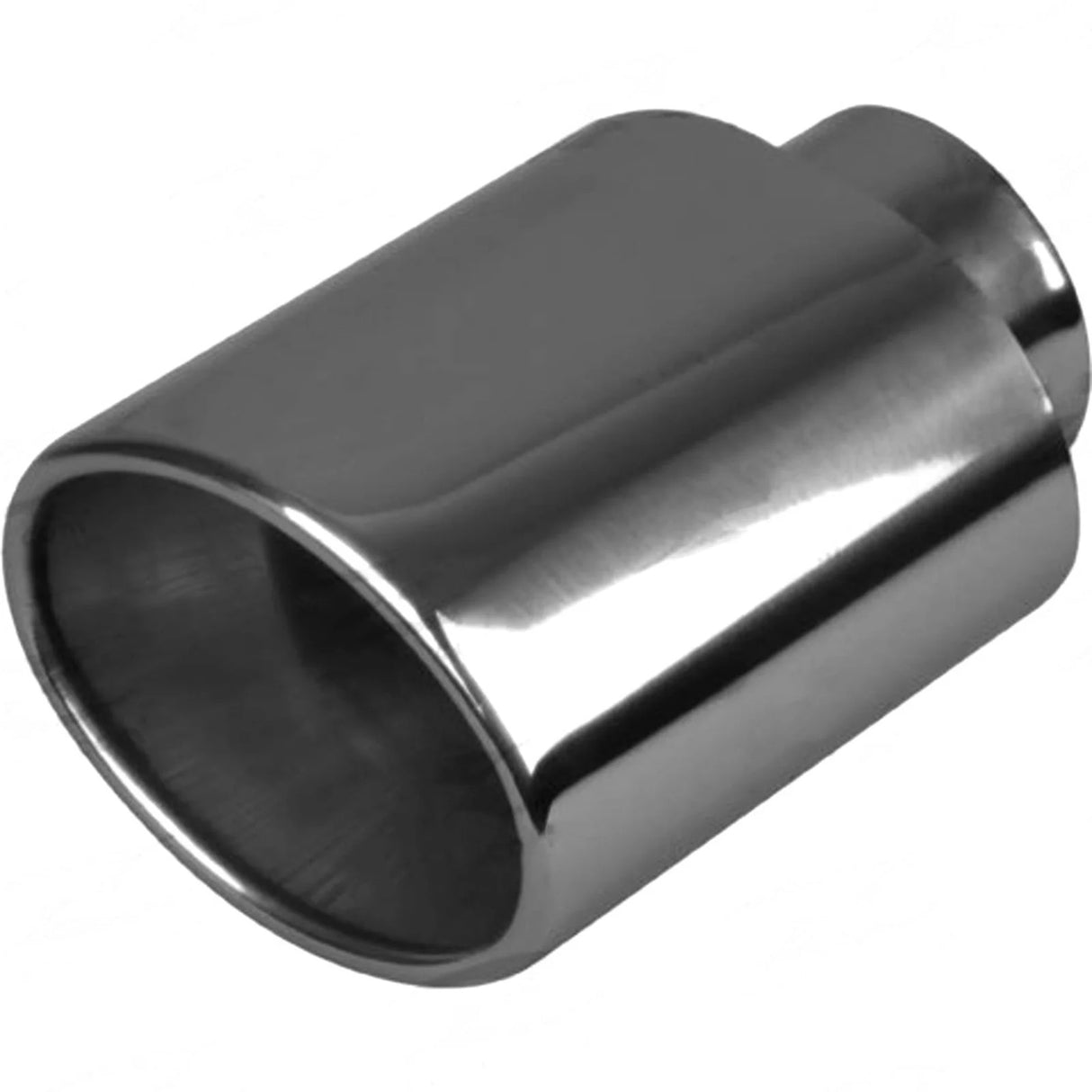 Exhaust Tip - 2 1/4" Inch (In) 4 1/2" Inch Out 165mm Long (Oval - Stainless Steel)