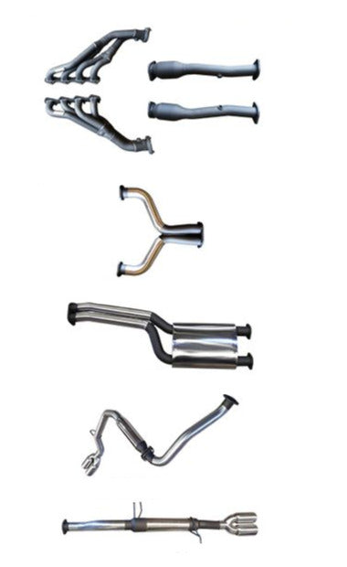 Manta | Twin 2.5" Full Exhaust System with Extractors & Muffler/Hotdog | Ford Falcon BA BF 5.4L BOSS V8 XR8 & FPV Ute 2002–2008 (L&R Exit)