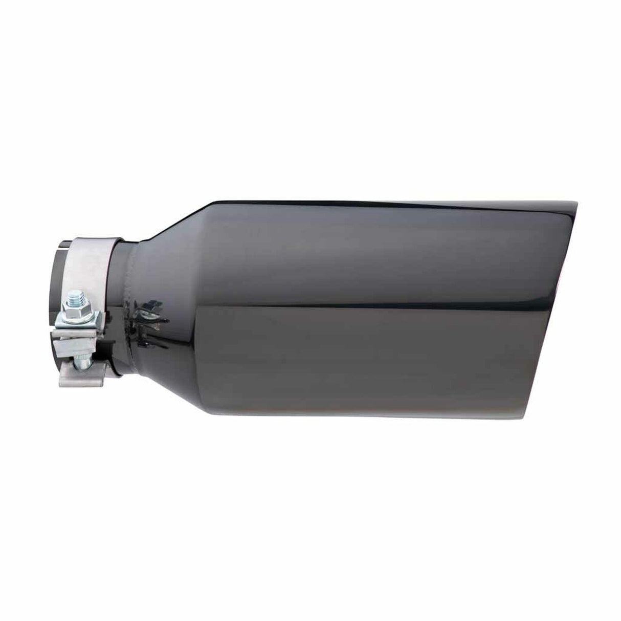 Exhaust Tip - 3" In - 5" Out - 12" Long (Angle Cut _ Inner Cone - 304 Black Chrome)