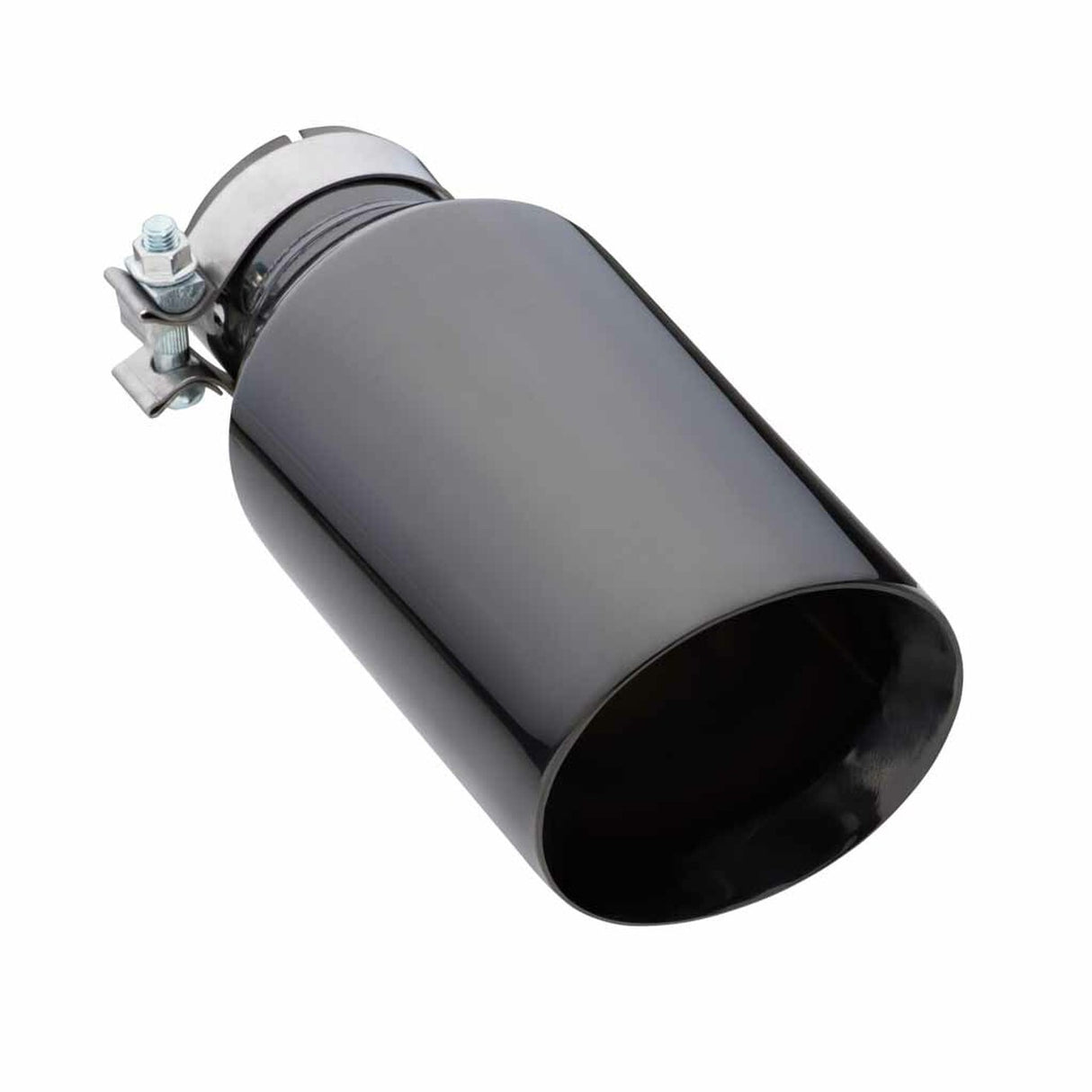 Exhaust Tip - 3" In - 5" Out - 12" Long (Angle Cut _ Inner Cone - 304 Black Chrome)