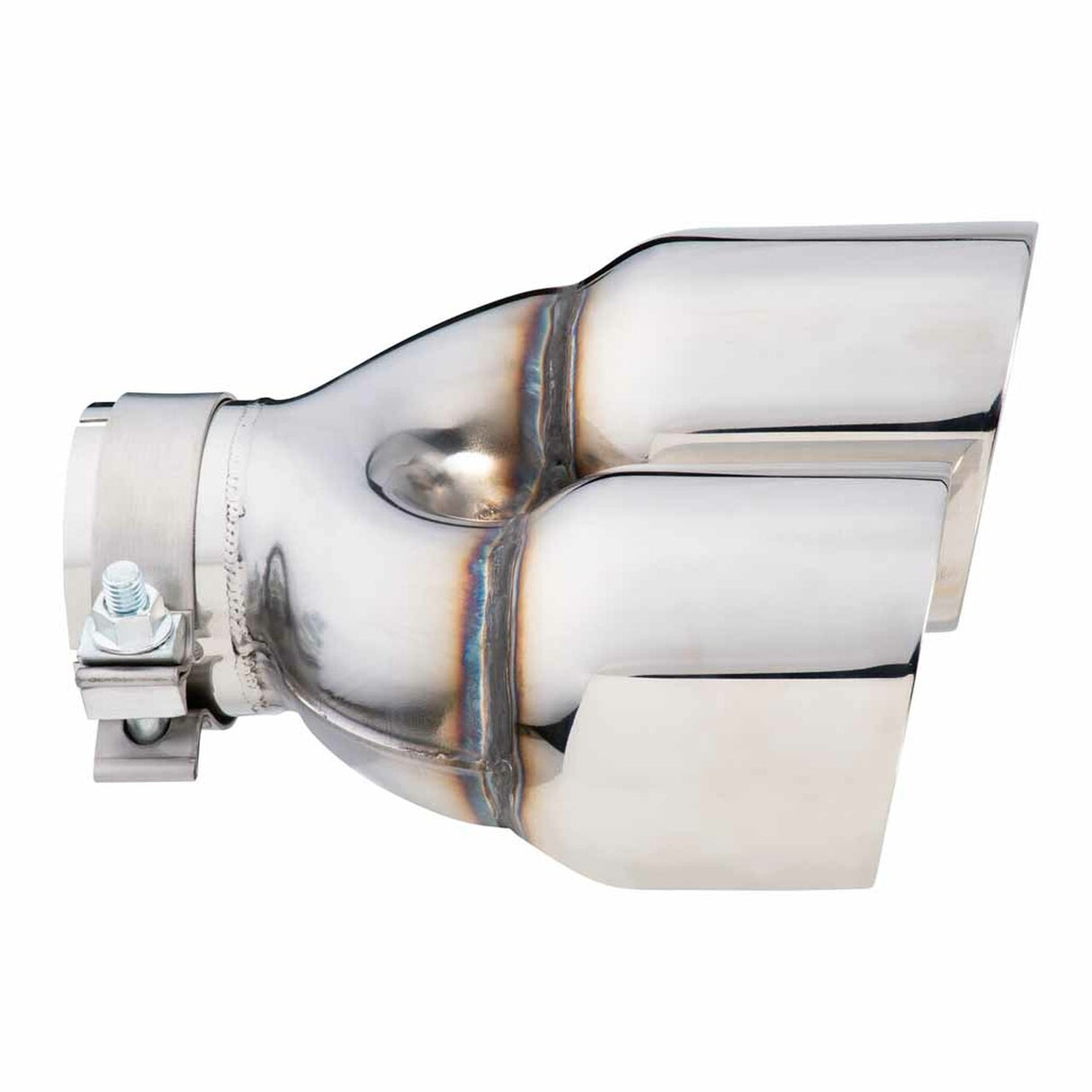 Exhaust Tip - 3 Inch In - Dual 4" Out - 9" Long LHS (Y-Piece - Inner Cone - Stainless Steel)