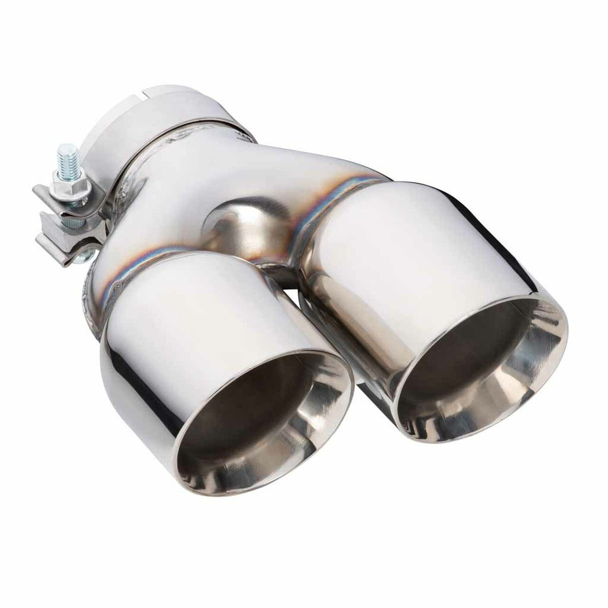 Exhaust Tip - 3 Inch In - Dual 3.5" Out - 9" Long LHS (Y-Piece - Inner Cone - Stainless Steel)