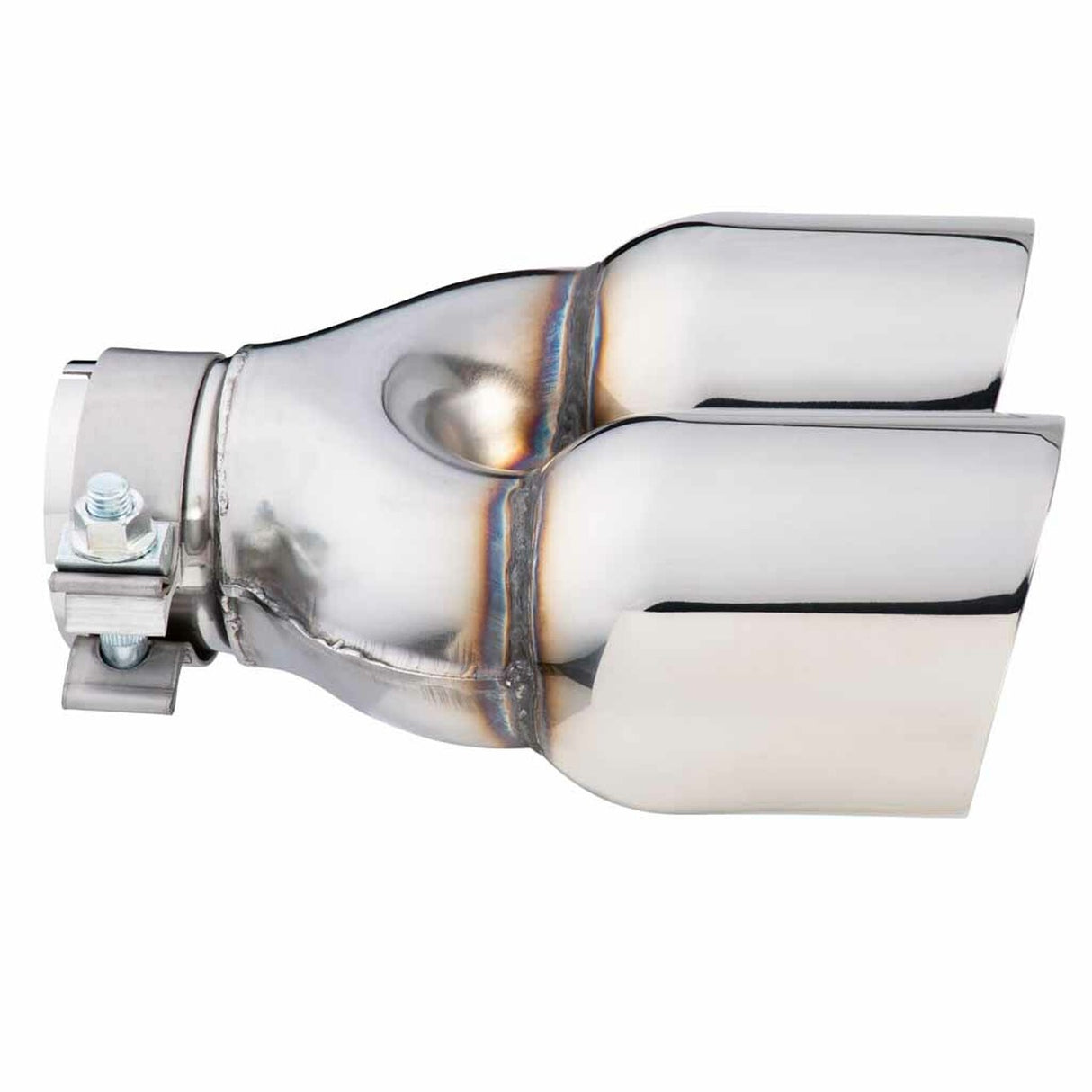 Exhaust Tip - 2.5 Inch In - Dual 3.5" Out - 9" Long RHS (Y-Piece - Inner Cone - Stainless Steel)