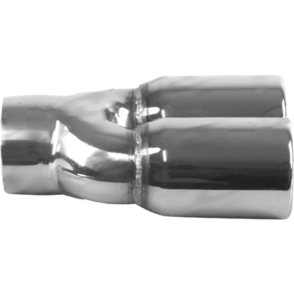 XFORCE - 3.5" Inch Inlet Twin 3" Inch Straight-Cut Round Resonated Tip (Single In, Twin Out)