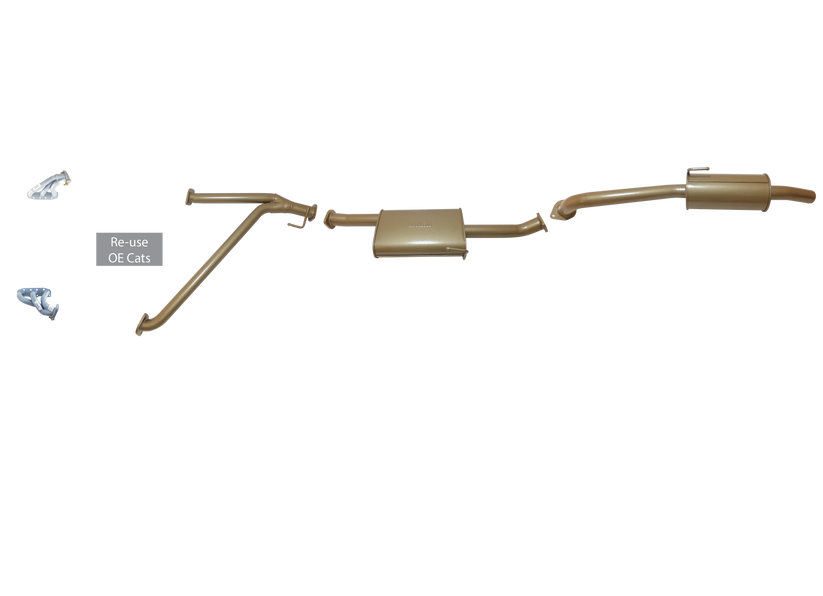 King Brown - Nissan Navara D40 4L Petrol Dual Cab/King Cab TD 2006 to 2016 - Single 2 1/2" with Headers Kit.