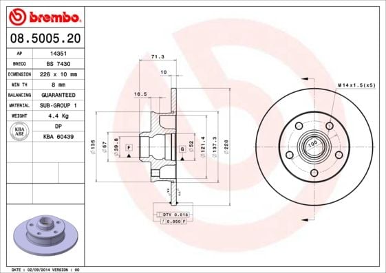 Brembo - Brake Disc Rear (08.5005.20)
