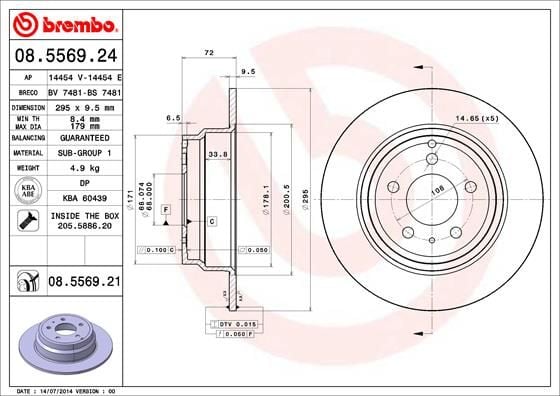 Brembo - Brake Disc Rear (08.5569.21)