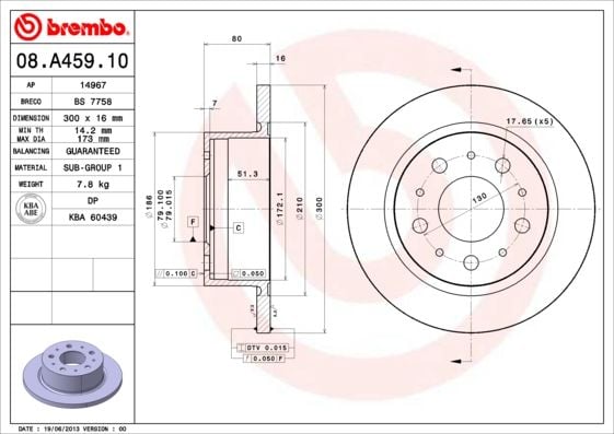 Brembo - Brake Disc Rear (08.A459.10)