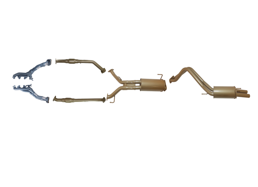 King Brown - Toyota Landcruiser 200 Series V8 4.7L Petrol 2008 to Sep 2015 - Twin 2 1/2" with Cats and Headers Kit