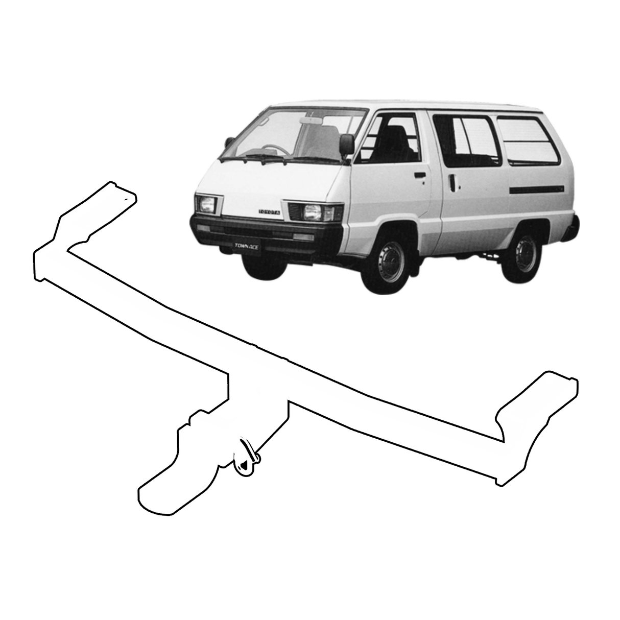 BTA Towbar to Suit Toyota Townace Van (10/1993 – 08/1996) - Light Duty 1000kg Capacity