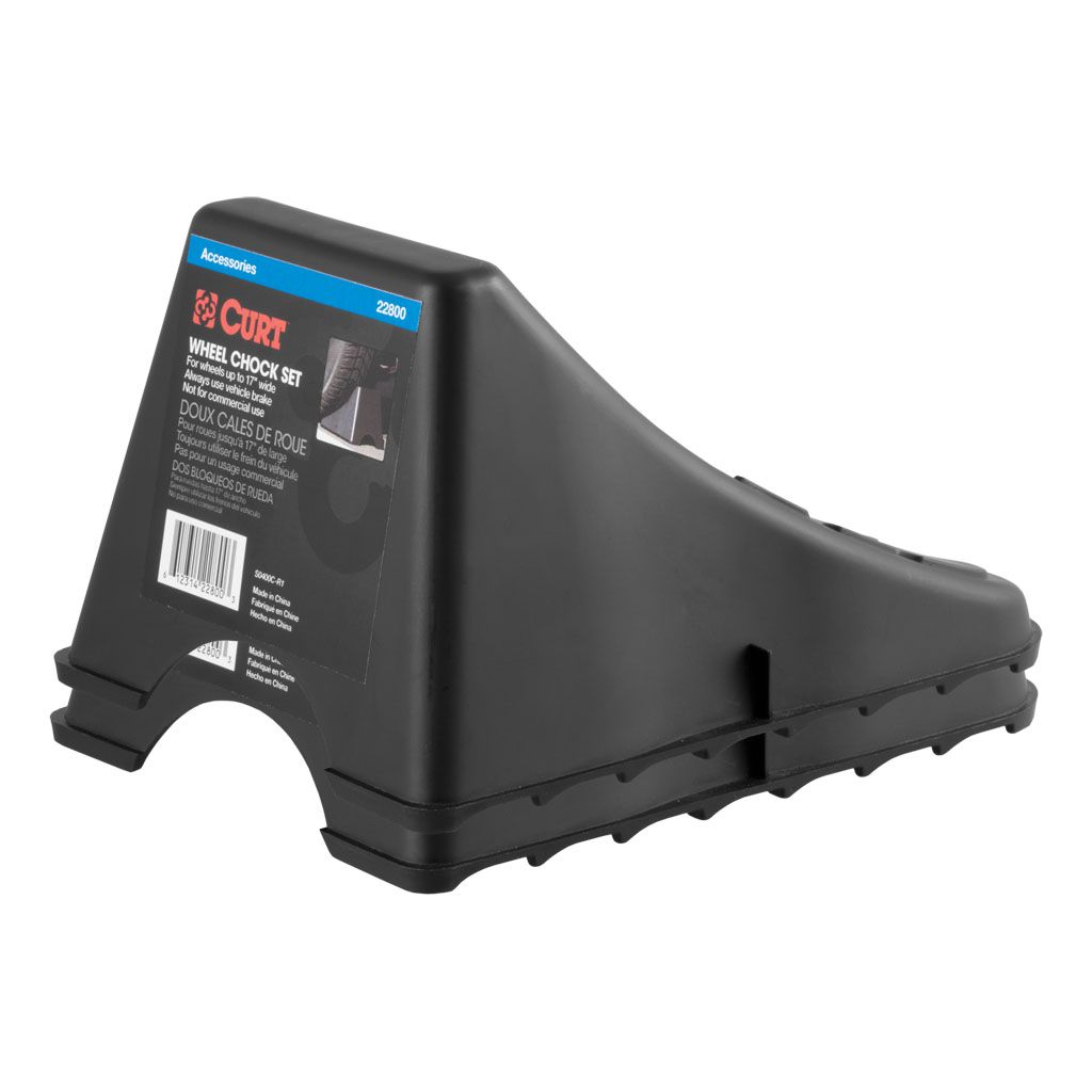 CURT - Wheel Chock Set (Up To 17" Wide Wheels)