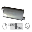 Redback - 2.5" Chambered Muffler Offset/Offset 406x203x101mm Oval Aluminised