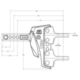CURT | Rebellion XD ShockDrop Ball Mount Kit | 70mm Tow Ball 4500kg | 45969-85-70