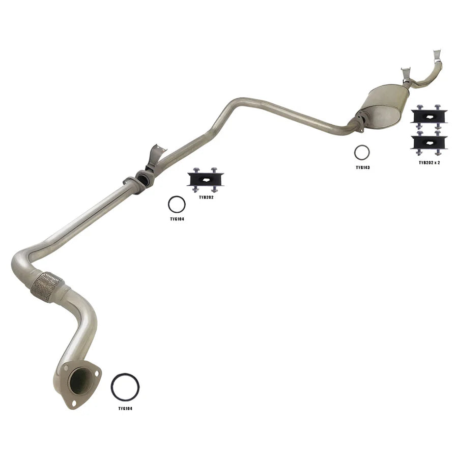 ESA 4X4 - TOYOTA LANDCRUISER HZJ75 / HZJ78 4.2L 1HZ DIESEL STANDARD REPLACEMENT 2-1/4" INCH ENGINE PIPE BACK EXHAUST SYSTEM
