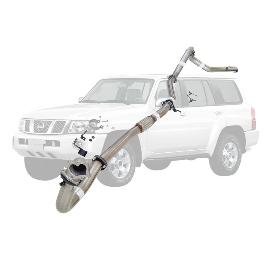 ESA 4X4 - Nissan Patrol Y61 GU TD42 Wagon 3 Inch Turbo Back Exhaust with Stainless Cast Dump Pipe