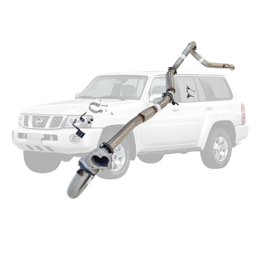 ESA 4X4 - Nissan Patrol Y61 GU TD42 Wagon 3 Inch Turbo Back Exhaust with Stainless Cast Dump Pipe