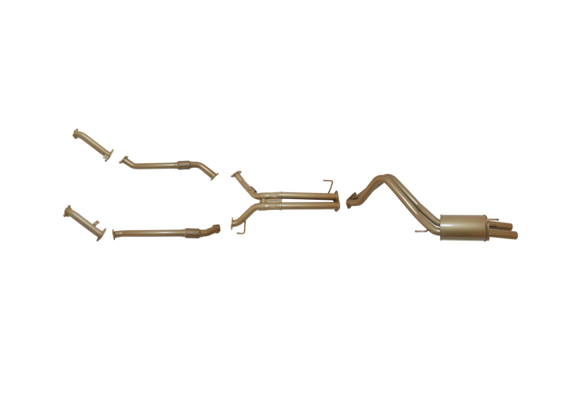 King Brown - Toyota Landcruiser 200 Series V8 4.5L Diesel Twin Turbo 2008 to Sep 2015 (without DPF/Air Purifier) - Twin 2 1/2" with Centre Pipe Only Option Kit