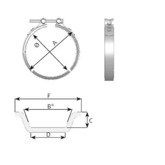 Redback - Heavy Duty V-Clamp. OE part no. 4501620
