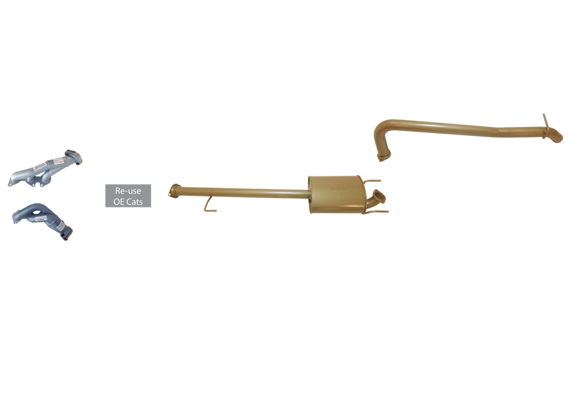 King Brown - Toyota Hilux 150 Series 4L V6 Petrol 2005 to Sep 2015 - Single 2 1/2" with Headers Kit