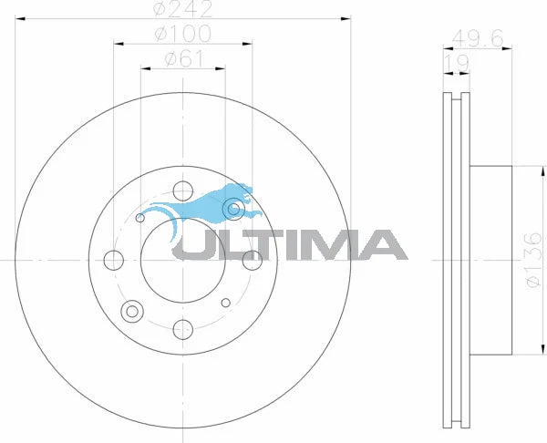 Ultima | Front Brake Drum (Single) | Honda Accord AD CA5 1984–1986 | AAP196