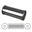 Redback - 5" Round Resonator Straight Through 3" Inlet/Outlet 12"x5"x5" Round 304 Polished Stainless Steel