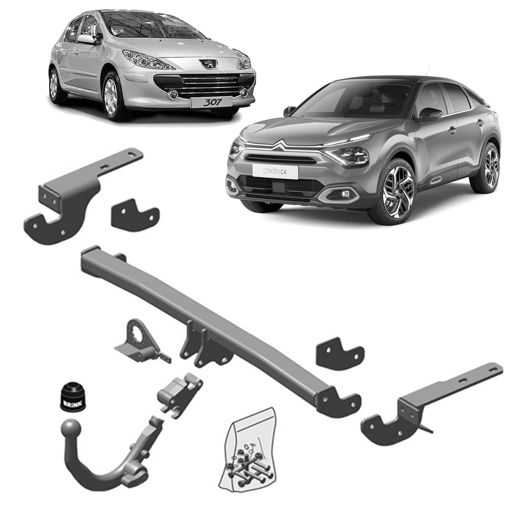 BRINK - Peugeot 308 (2007 - 2013), Citroen DS4 (2011 - 2015), Citroen C4 (2009 - 2020), Peugeot 307 (2000 - 2007), DS Ds 4 / Ds 4 Crossback (2015 - 2018), Citroen C4 (2004 - 2011) European Towbar