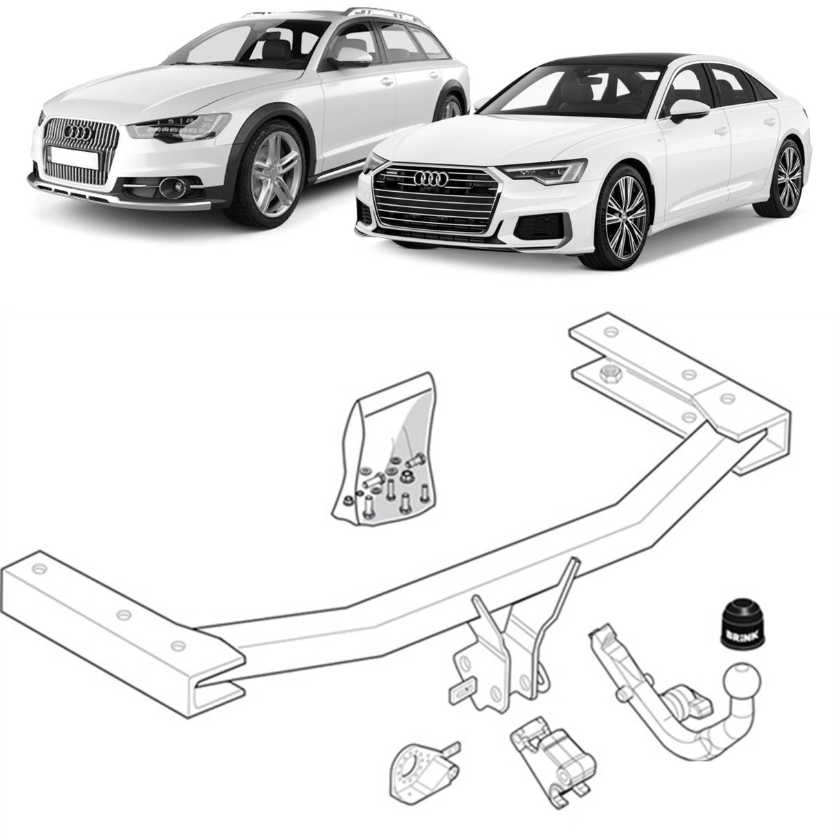 BRINK - Audi A6 Sedan (2004 - 2011) Audi A6 Wagon (2004 - 2011) European Style Towbar and Universal Wiring Harness