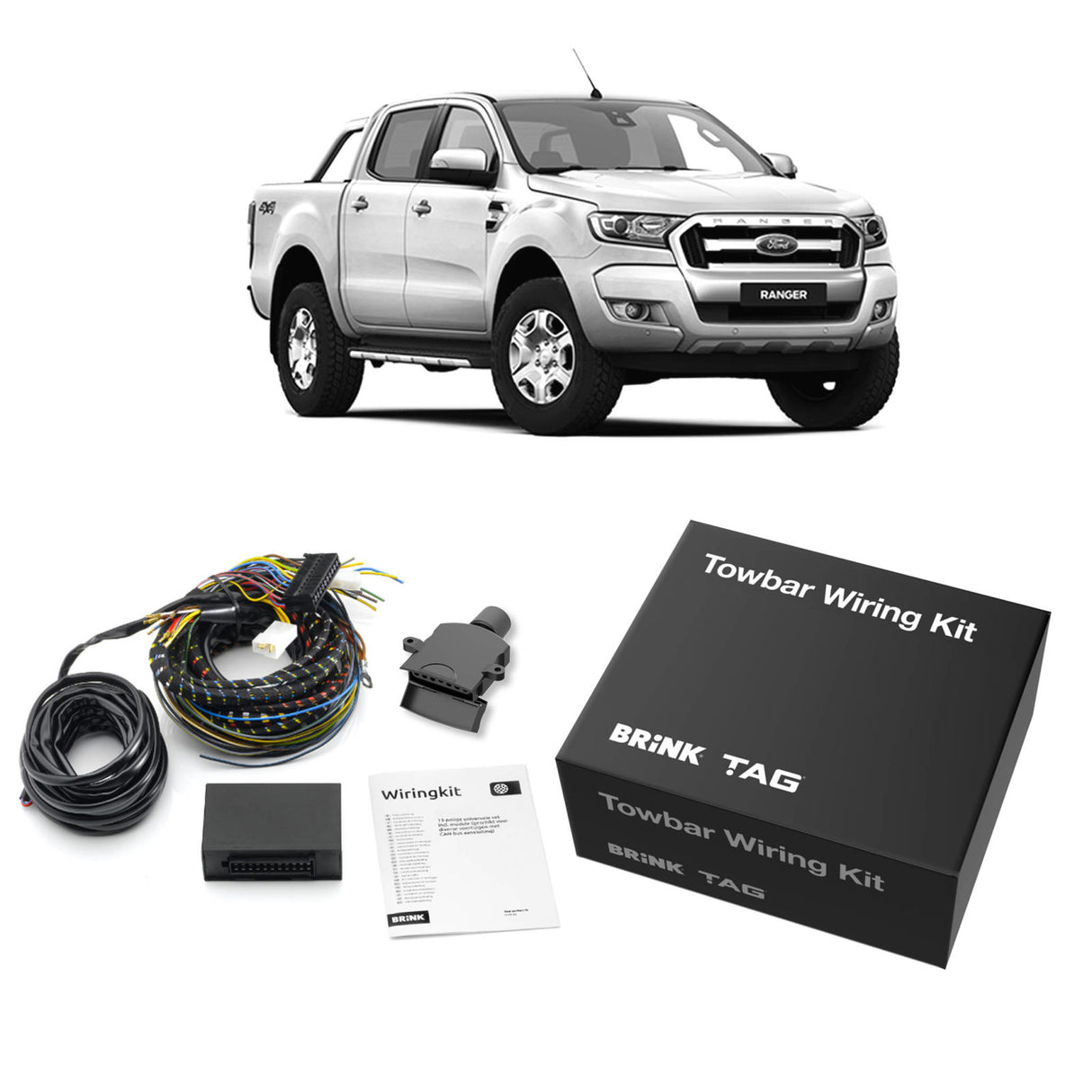 TAG | Heavy Duty Extended Towbar 3-Piece & Direct Fit CAN-Bus Wiring Kit | Ford Ranger PX Cab Chassis 2011–2022 | T7F706-K101
