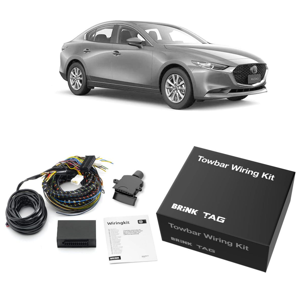 TAG - Mazda 3 (2013 - 2019) Sedan & Hatch Standard Duty Towbar & Direct Fit Wiring