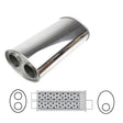 Redback - Redback - 2.5" Dual Muffler O/O 14"x8"x5" Oval 409 Stainless Steel