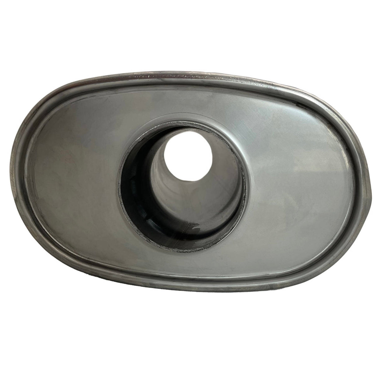 Lukey - 3" Straight Piped Muffler O/C 14"x9"x5" Oval 430 Stainless Steel