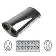 Redback - 3" Glass Packed Muffler Twin In/Twin Out 16"x8"x5" Oval 409 Stainless Steel