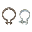 Two metal clamps with a bolt on a white background, branded 'Fischer Automotive'.