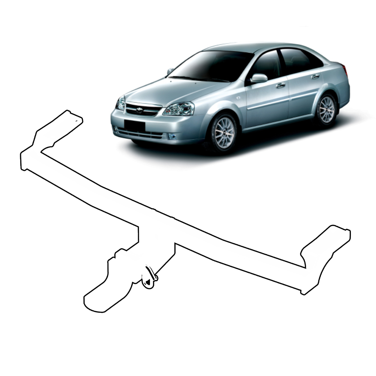 BTA Towbar - Daewoo Lacetti Sedan (01/2004 – On) - Light Duty 1200kg Capacity